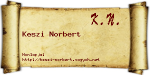 Keszi Norbert névjegykártya