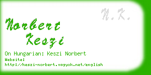 norbert keszi business card